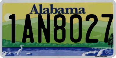AL license plate 1AN8027