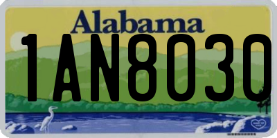 AL license plate 1AN8030