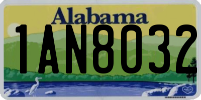 AL license plate 1AN8032