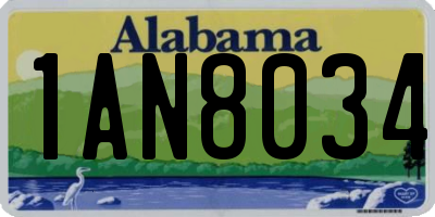 AL license plate 1AN8034
