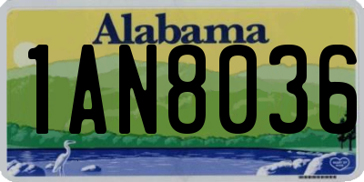 AL license plate 1AN8036