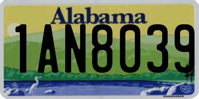 AL license plate 1AN8039
