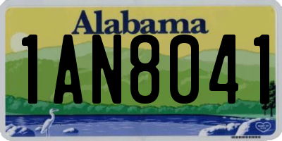 AL license plate 1AN8041
