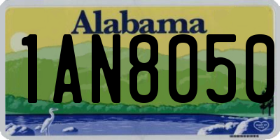 AL license plate 1AN8050