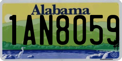 AL license plate 1AN8059