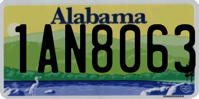 AL license plate 1AN8063