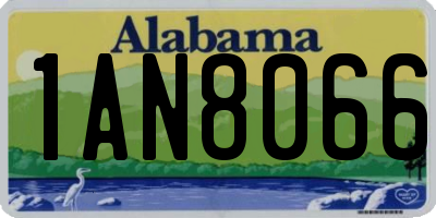 AL license plate 1AN8066