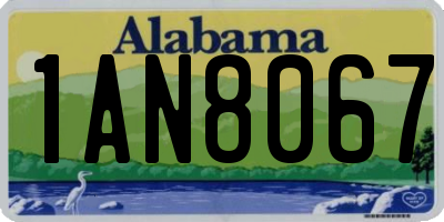 AL license plate 1AN8067
