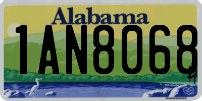 AL license plate 1AN8068