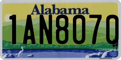 AL license plate 1AN8070