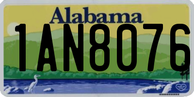 AL license plate 1AN8076