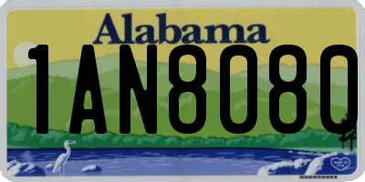 AL license plate 1AN8080
