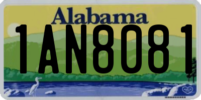 AL license plate 1AN8081
