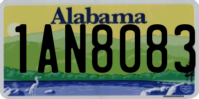 AL license plate 1AN8083