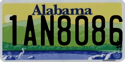 AL license plate 1AN8086