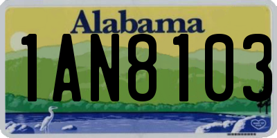 AL license plate 1AN8103