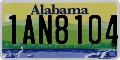 AL license plate 1AN8104