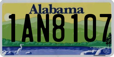AL license plate 1AN8107
