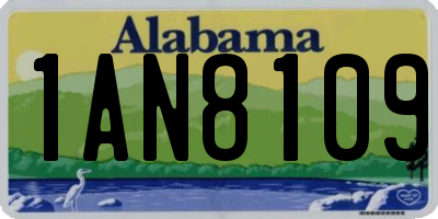 AL license plate 1AN8109
