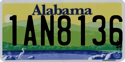 AL license plate 1AN8136