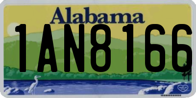 AL license plate 1AN8166