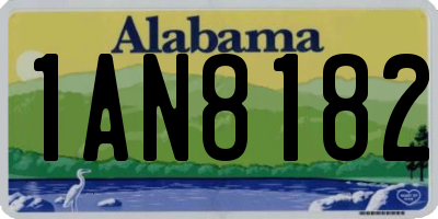 AL license plate 1AN8182