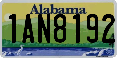 AL license plate 1AN8192