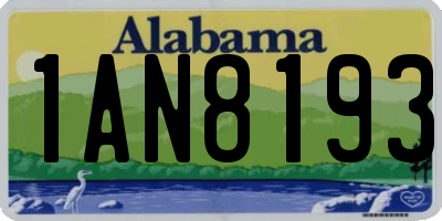 AL license plate 1AN8193