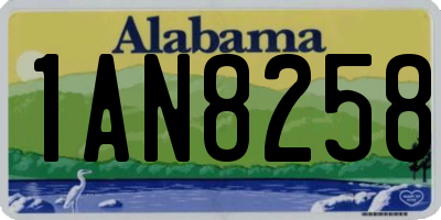 AL license plate 1AN8258