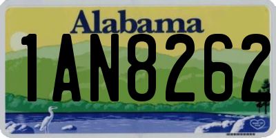 AL license plate 1AN8262