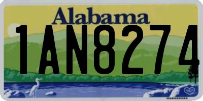 AL license plate 1AN8274