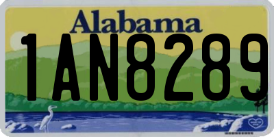 AL license plate 1AN8289