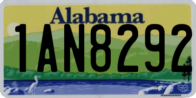 AL license plate 1AN8292