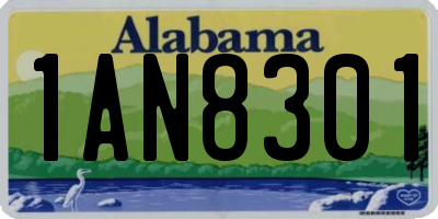AL license plate 1AN8301