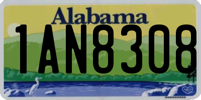 AL license plate 1AN8308
