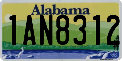 AL license plate 1AN8312