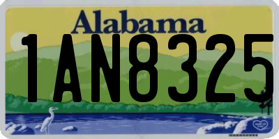 AL license plate 1AN8325