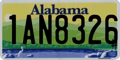 AL license plate 1AN8326