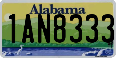 AL license plate 1AN8333