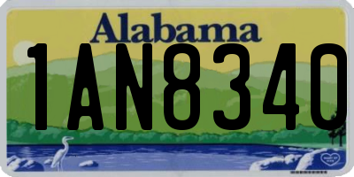 AL license plate 1AN8340