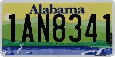 AL license plate 1AN8341
