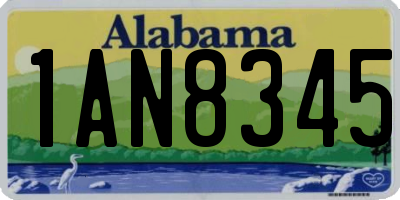 AL license plate 1AN8345