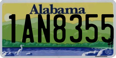 AL license plate 1AN8355