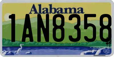 AL license plate 1AN8358