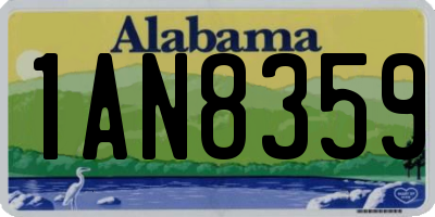 AL license plate 1AN8359