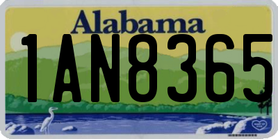 AL license plate 1AN8365