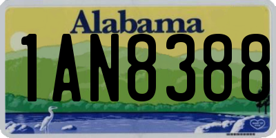 AL license plate 1AN8388