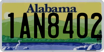 AL license plate 1AN8402