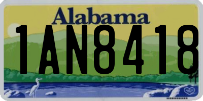 AL license plate 1AN8418