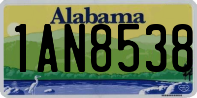 AL license plate 1AN8538